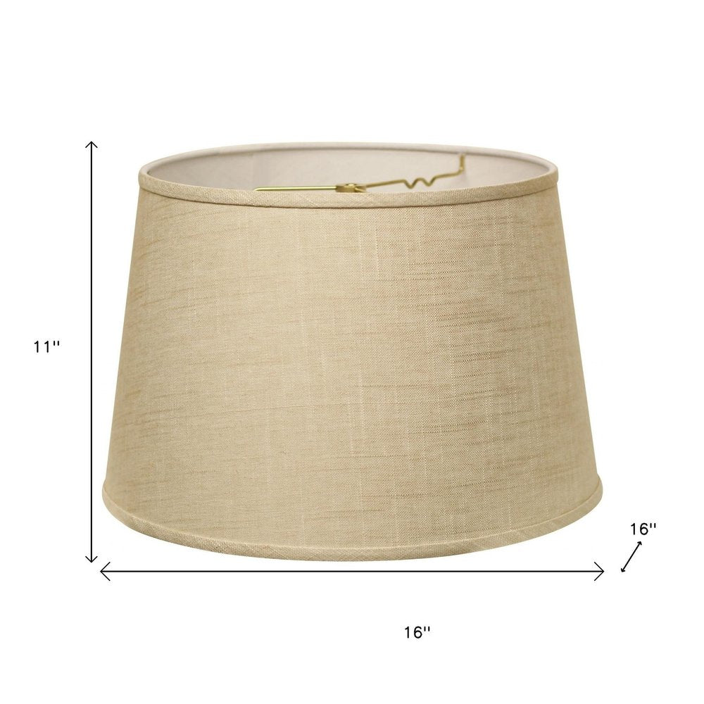 16" Light Wheat Rounded Empire Slanted Linen Lampshade