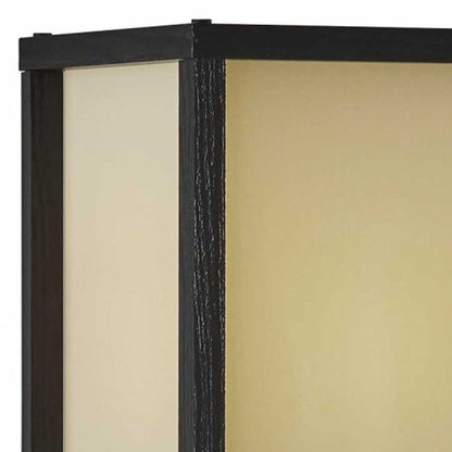 63" Black And White Solid Wood Column Floor Lamp With White Fabric Square Shade