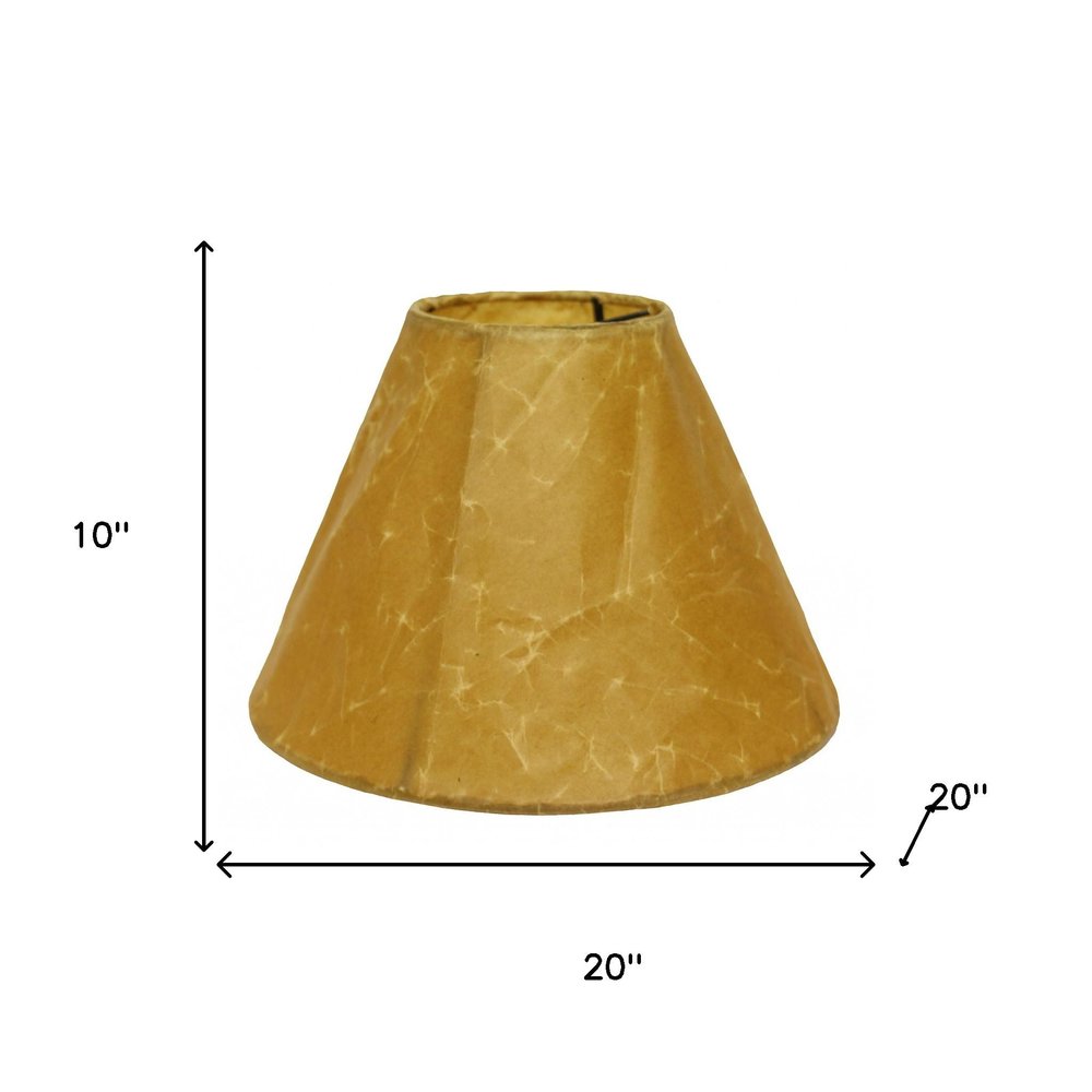 10" Brown Slanted Empire Crinkle Oil Paper Lampshade