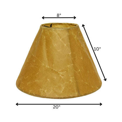 10" Brown Slanted Empire Crinkle Oil Paper Lampshade
