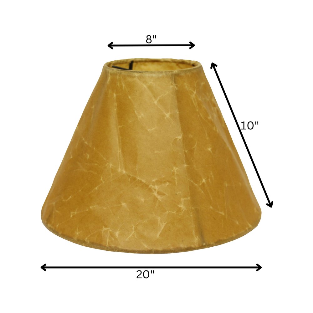 10" Brown Slanted Empire Crinkle Oil Paper Lampshade