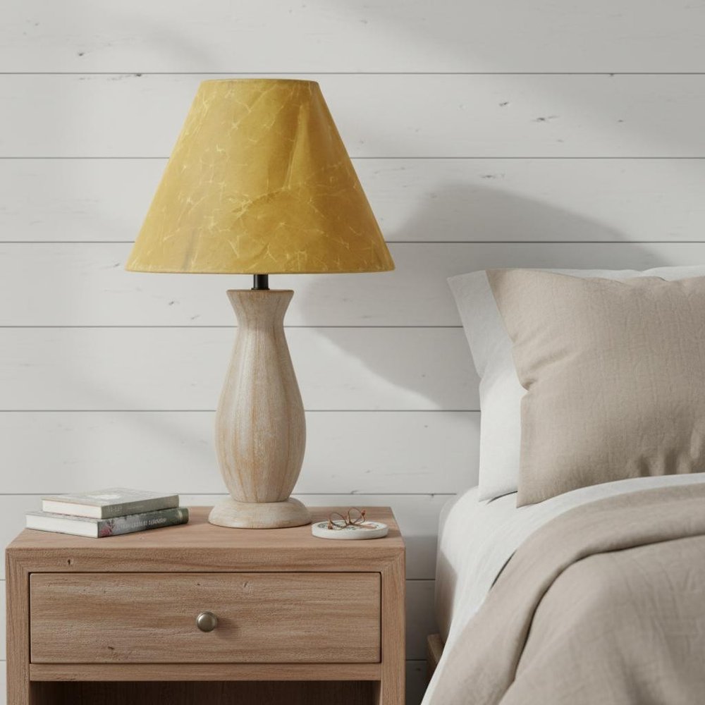 10" Brown Slanted Empire Crinkle Oil Paper Lampshade