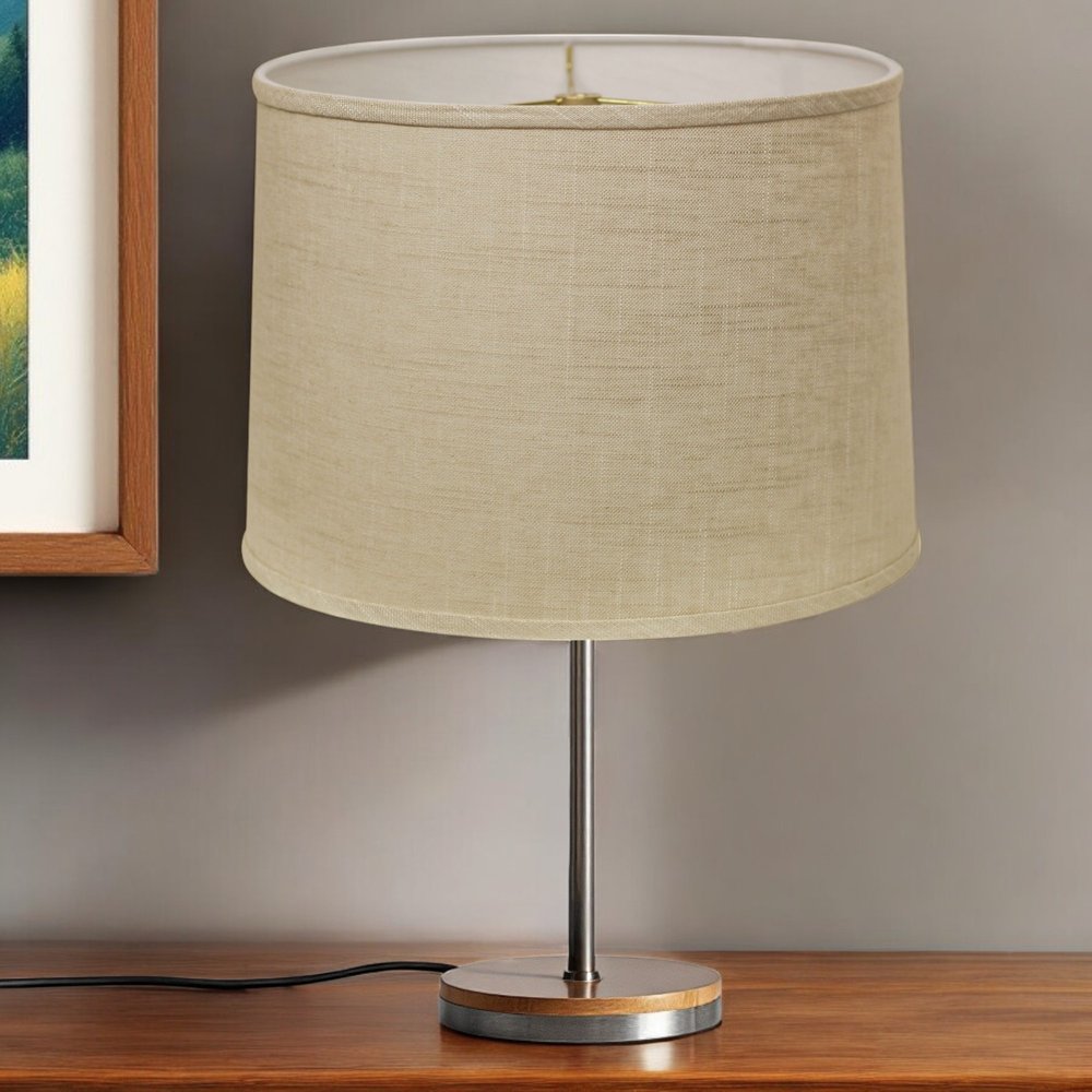 Light Yellow Linen Drum Lamp Shade