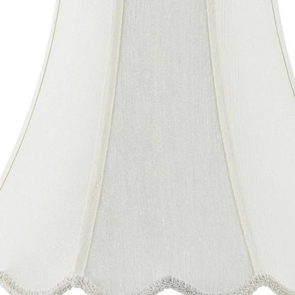 Eggshell Linen Piped Bell Lamp Shade