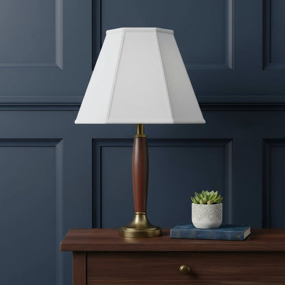 White Linen Piped Empire Lamp Shade