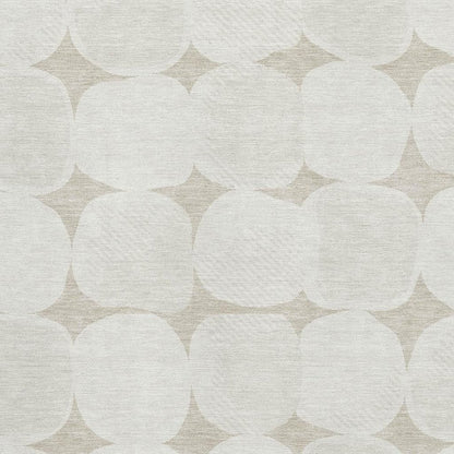 8' X 10' Beige And Ivory Abstract Geometric Washable Area Rug With UV Protection