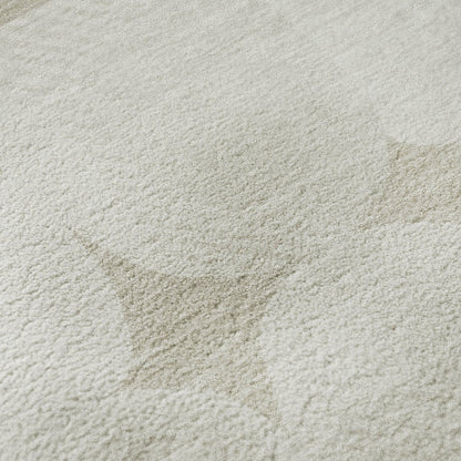 8' X 10' Beige And Ivory Abstract Geometric Washable Area Rug With UV Protection