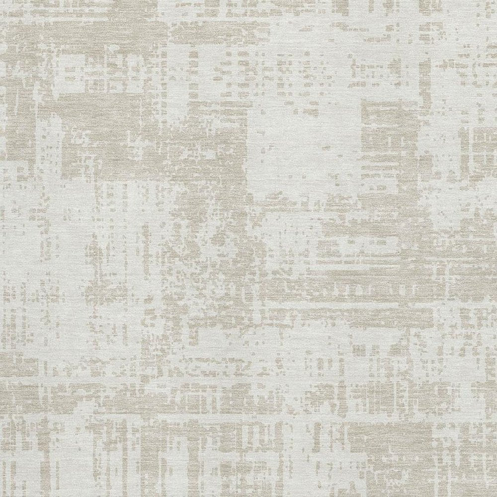 8' X 10' Ivory And Beige Abstract Washable Area Rug With UV Protection