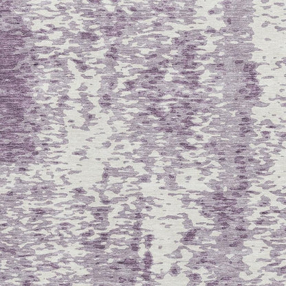 8' X 10' Lavender And Ivory Abstract Washable Area Rug With UV Protection