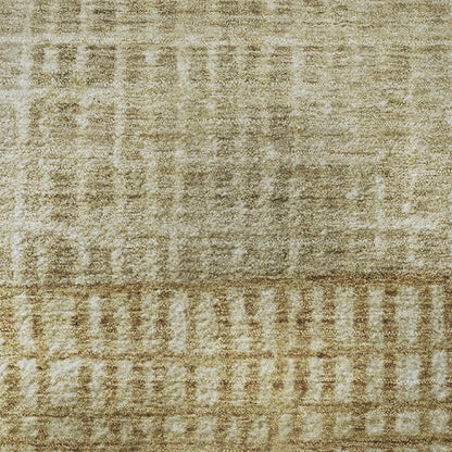 8' X 10' Brown And Beige Geometric Washable Area Rug With UV Protection