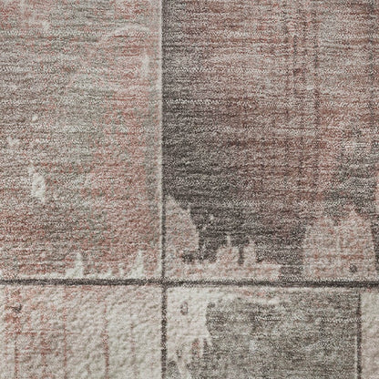 8' X 10' Copper And Gray Geometric Washable Area Rug With UV Protection