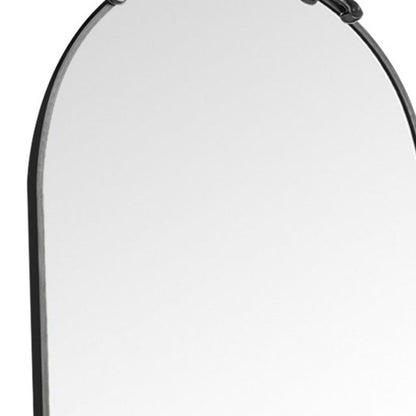 Black Aluminum Arch Freestanding Ornate Framed Accent Mirror