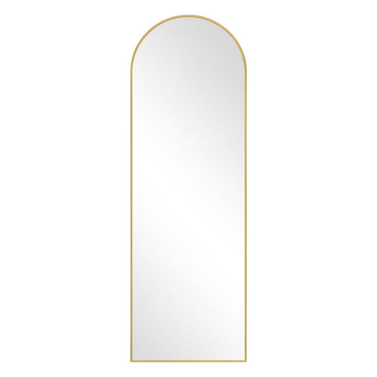 Gold Aluminum Arch Freestanding Ornate Framed Accent Mirror