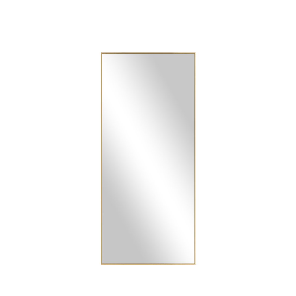 Gold Aluminum Freestanding Ornate Framed Accent Mirror