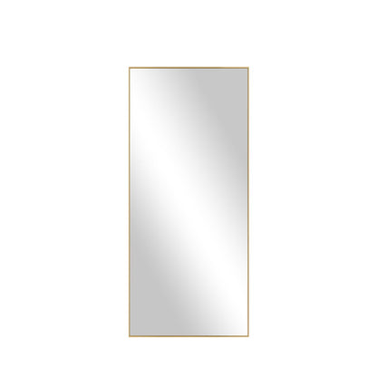 Gold Aluminum Freestanding Ornate Framed Accent Mirror