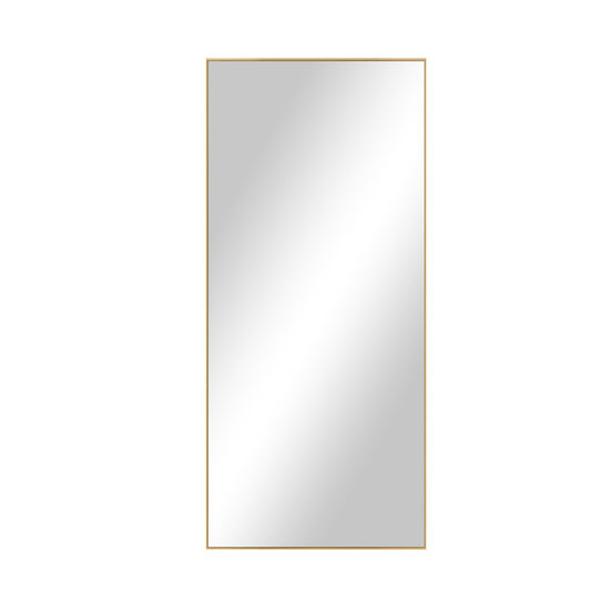 Gold Aluminum Freestanding Ornate Framed Accent Mirror