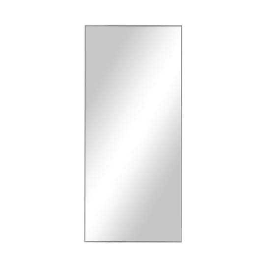 Silver Aluminum Freestanding Ornate Framed Accent Mirror