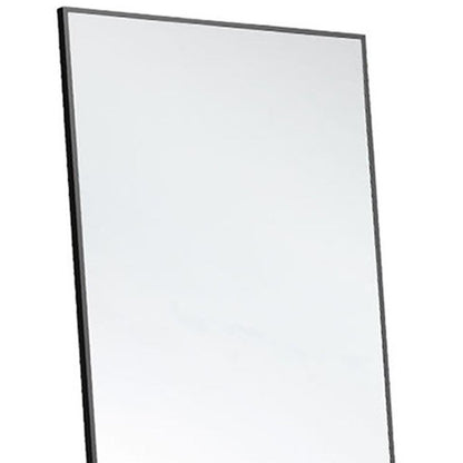 59" Black Aluminum Freestanding Ornate Framed Accent Mirror