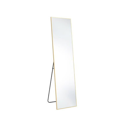 59" Gold Aluminum Freestanding Ornate Framed Accent Mirror