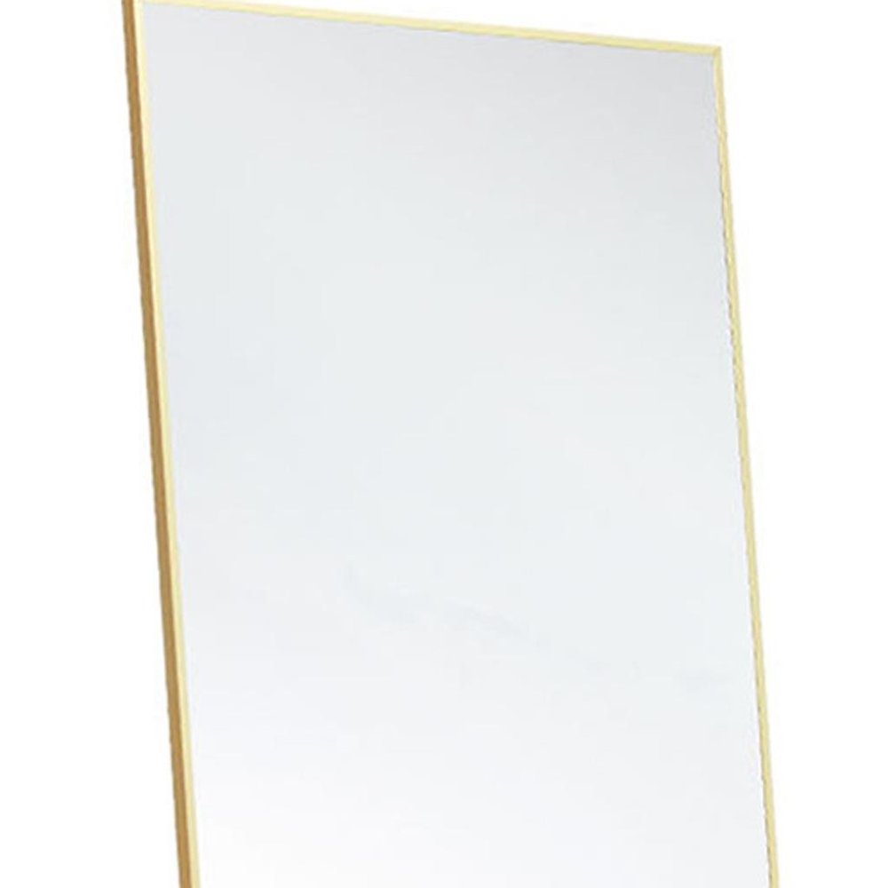 59" Gold Aluminum Freestanding Ornate Framed Accent Mirror