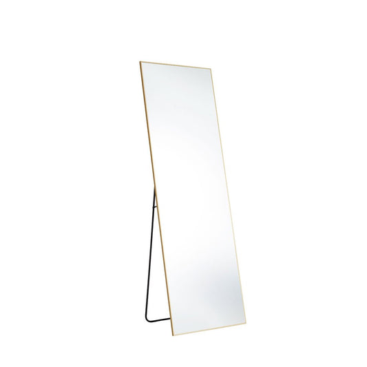 63" Gold Aluminum Freestanding Ornate Framed Accent Mirror