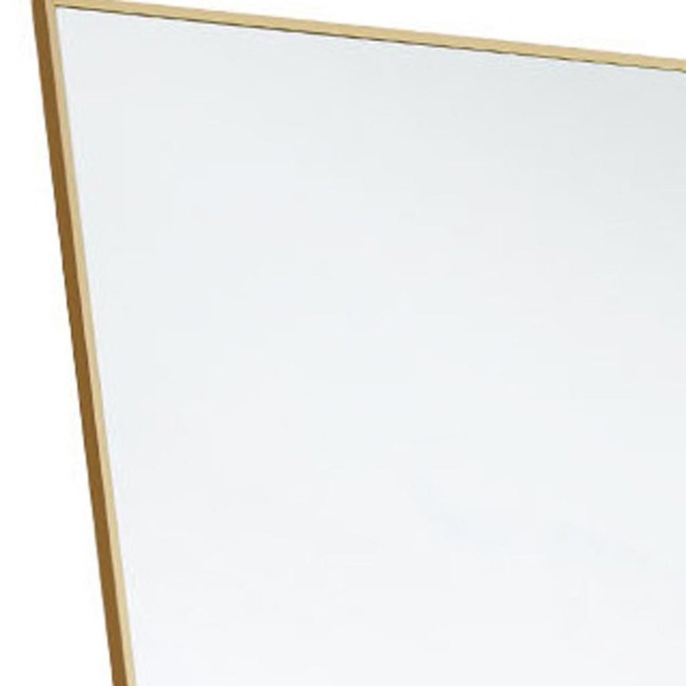 63" Gold Aluminum Freestanding Ornate Framed Accent Mirror